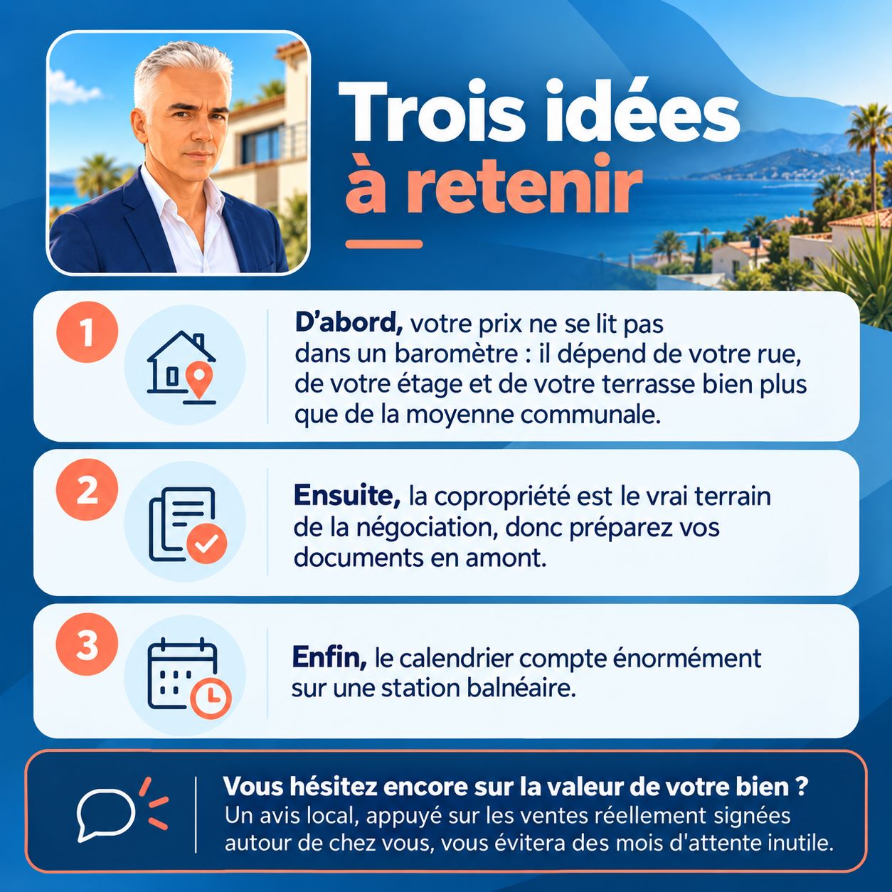 Infographie : les étapes pour vendre son appartement au Barcarès